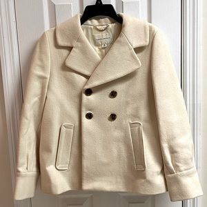 Banana Republic cream colored women’s pea coat- medium